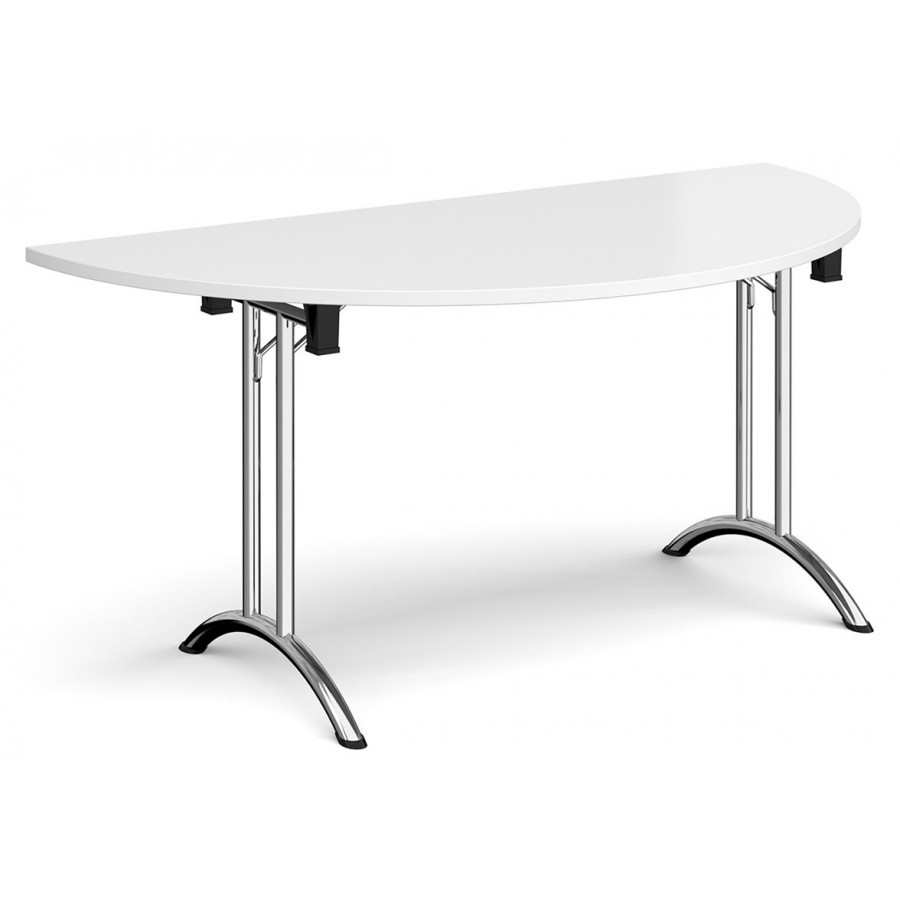 Deco Semi-Circular Curved Folding Leg Meeting Table